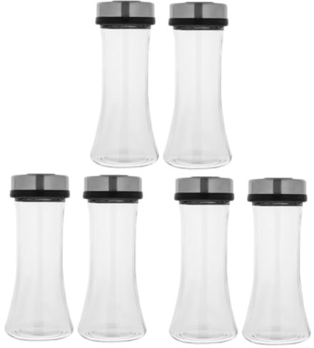HOLIDYOYO 6pezzi Dispenser Di Inossidabile Con Aperture Regolabili Per Condimenti Barattoli Per Spezie Eleganti e Funzionali Ciascuno Perfetti Per
