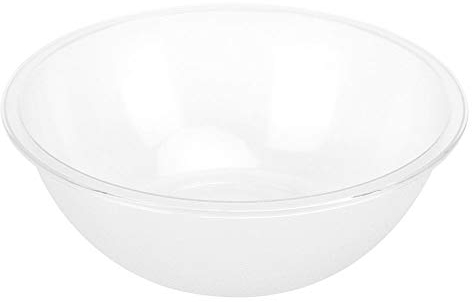 Jwthee Tazones de plástico transparente para servir para fiestas, tazones de plástico para mezclar, ensaladeras o refrigerios redondos grandes de plástico, tazones de fiesta para servir
