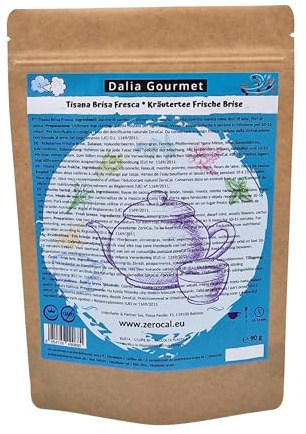 Dalia Gourmet | Infusion de Fruits et Tisane en vrac | Qualité Premium | Sans gluten | Sans lactose | Vegan (Brise Fraîche - 90g)