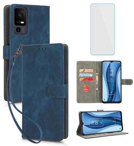IUQXU Funda tipo cartera para TCL 40 Nxtpaper 5G con protector de pantalla [bloqueo RFID], tarjetero de piel, soporte para mujeres y hombres, funda para teléfono celular TCL40 Nxtpaper 5G 40Nxtpaper