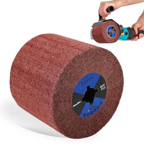 MOGRQAP Cepillo de Rodillo de Lijado Grano 320, Cepillo de Lijado de Nailon Manguitos Lijadores Rodillo de Satén para Esmerilado y Satinado - 120 x 100 x 19 mm