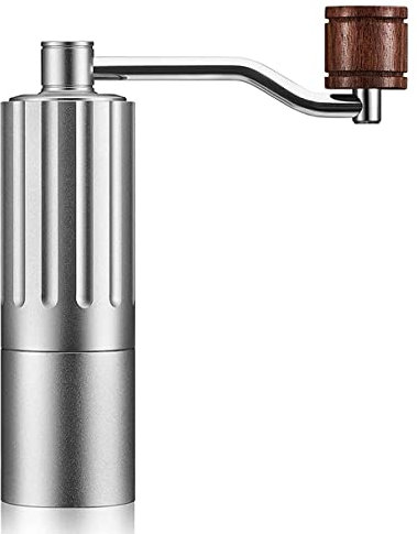OZBME Moulin à café Manuel avec réglages réglables, Moulin à manivelle, Moulin Portable, efficacité de mouture Plus Rapide, Expresso à Gros Grains pour café Italien, Argent (Couleur : Rouge) (Argent)