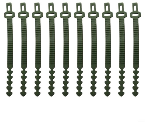 Lot de 10 attaches pour arbres en caoutchouc souple et réglables conçues pour une utilisation dans le jardin pour sécuriser les arbres et favoriser une croissance saine