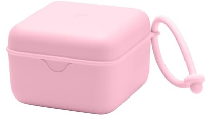 BIBS Scatola per ciuccio con cinghia, porta succhietto e custodia sterilizzatore, 100% senza BPA, materiale per uso alimentare, colore rosa chiaro