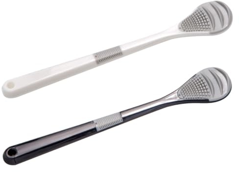 SHERCHPRY 2 St Ergonomiska Tungscrapers i Svart och Hållbara och Tungborstar för Rengöring och Fräsch Andedräkt Vuxna och Portabel Munvård för Dagligt Bruk