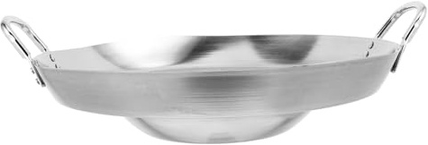 BAZEITFLOW Poêle à Crêpes Concave Inox Poêle Antiadhésive Légère pour Omelettes et Steaks Ustensile de Cuisson Pratique et Sûr