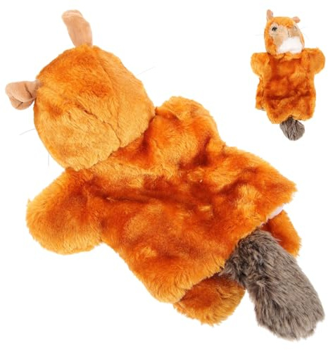 Uonlytech Realistisches Plüsch Eichhörnchen Handpuppe Frühpädagogik Interaktives Kuscheltier für Rollenspiele und Eltern Junge Mädchen Kommunikation