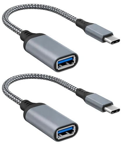 PaYuanRaoTi 2PCS Adaptateur USB C vers USB OTG 3.0, 0.2m, pour Connexion Peripheriques Externes, Cable USB C vers USB avec Fonction OTG pour Transfert Donnees Et Usage Quotidien