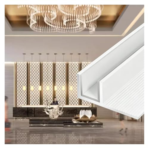 Profilo per vetro doccia Canale fisso in vetro Hotel 150cm, Invisibile Alluminio Bagno Inserto per box doccia con cuscinetto protettivo, senza telaio(White,10mm(3/8in))