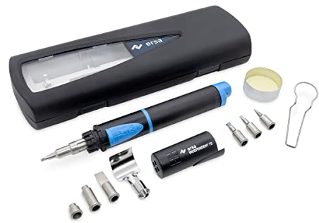 ERSA Independent 75 PROFI-Set Gaslötkolben 75W Temperatur bis 580 °C inkl. 4 Lötspitzen 2 Düsen 1300 °C Glühmesser Transportbox Ablagebügel - mobile Lötkolben Power - wo immer Sie wollen, ohne Strom