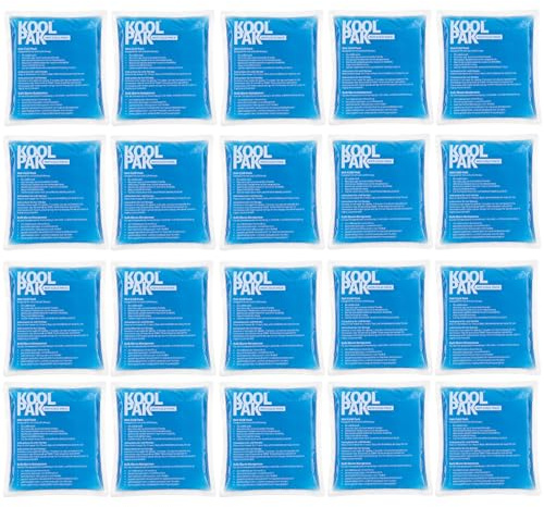 Koolpak 20 x Reusable Hot & Cold Gel Pack 13 x 14cm – Microwave Heat Pad & Freezer Ice Pack – Small Compress for Sprains, Swelling, Period Pain & Sports Injuries – Clear Gel