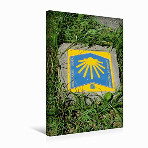 Premium Textil-Leinwand 30 x 45 cm Hoch-Format Camino del norte - Wegzeichen | Wandbild, HD-Bild auf Keilrahmen, Fertigbild auf hochwertigem Vlies, Leinwanddruck von Alexandra Luef