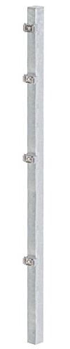 Alberts 677626 Zaunpfosten für Doppelstabmattenzaun | mit Klemmlaschenbefestigung | feuerverzinkt | Länge 1500 mm | Pfosten 60 x 40 mm