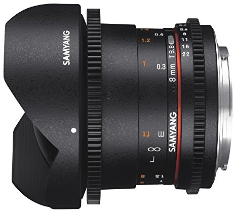 Samyang V-DSLR Objectif 8 mm/T 3,8 Fish-Eye CS UMC Ii pour Sony A Noir