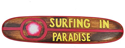Interlifestyle Surfboard 100cm Surfing in Paradise Tiki Board Hawaii Surfbrett
