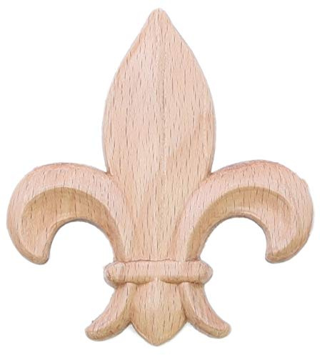 euroantik1a Franzüsische Lilie Ornament Holz Verzierung