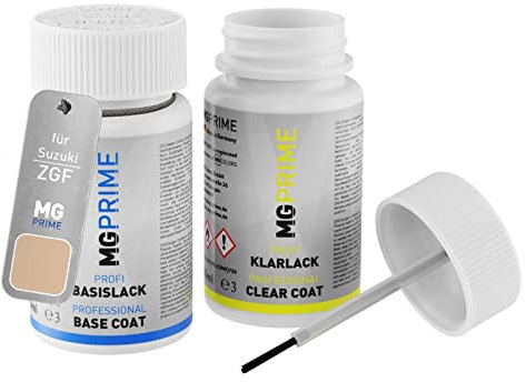 MG PRIME Autolack Lackstift Set für Suzuki ZGF Milktea Beige Metallic/Milk Tea Beige Metallic Basislack Klarlack je 50ml