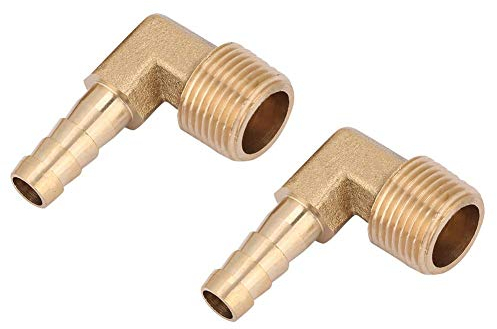 Raccord Coudé en Laiton 90° Filetage Mâle G3/8 8mm Résistant à la Corrosion pour Systèmes de Tuyauterie Air Eau Essence Huile et Gaz Inertes 2 Pcs Plomberie Professionnelle et Bricolage Maison