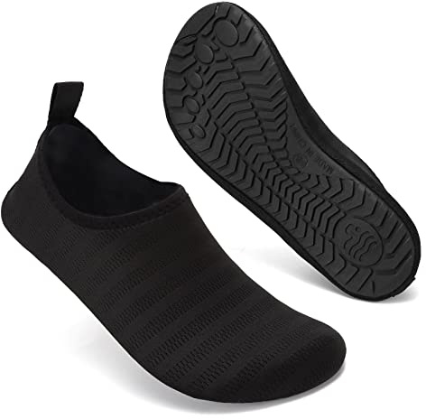 Mabove Badeschuhe Wasserschuhe Schwimmschuhe Herren Damen Strandschuhe Aquaschuhe Barfussschuhe Neopren Surfschuhe rutschfest(Schwarz LXY,34/35 EU)
