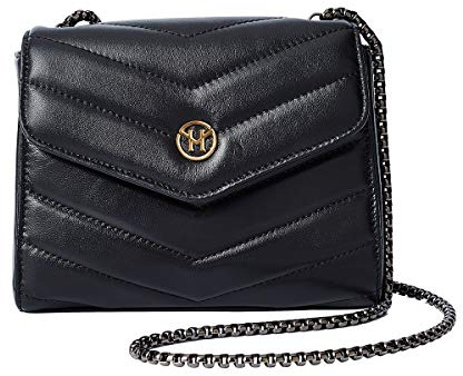 VICTORIA HYDE Kleine schwarze Geldbörse, kleine Crossbody-Tasche für Damen, Schwarz, 18.5×14.5×7CM