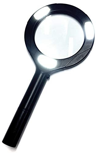 LED Lupe Vergrößerungsglas Leselupe mit Licht Leuchtlupe Lesehilfe Kunststoff Handlupe Sehhilfe Leuchte