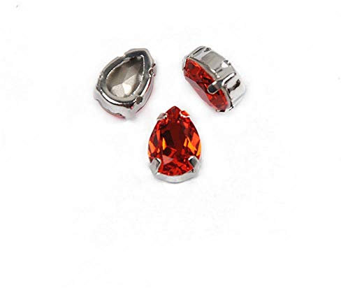 4320 Tropfen Hyazinthen Alle für Handarbeiten und Dekoration Genäht Strass Glas Claws Pointback K9 Kristall für Kleidung, mit Silber Klaue, 7x10mm 18Pcs