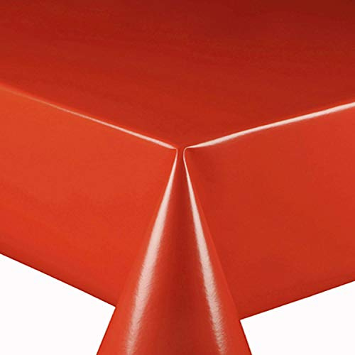Wachstuch Wachstischdecke Tischdecke Gartentischdecke Glatt Uni Orange Terra Breite & Länge wählbar 130 x 130 cm Eckig abwaschbar