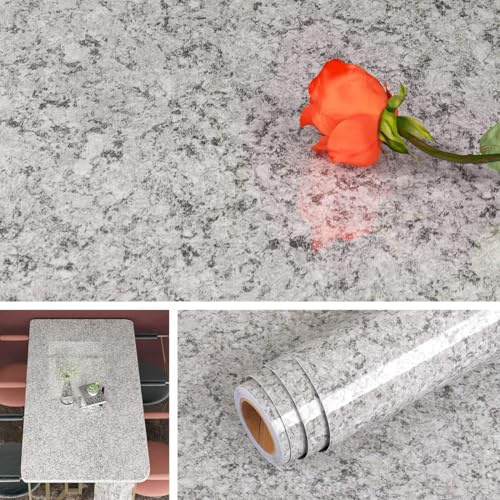 Livelynine 5M X 60 CM Breit Klebefolie Möbel Marmor Folie Selbstklebend Granit Deko folie für Tisch Küchenarbeitsplatte Esstisch Küchenschränke Arbeitsplatte Küche Schminktisch Tischfolie Muster