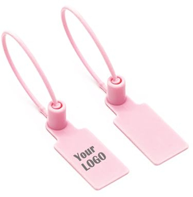 Muka 100 PCS Custom Plastic Security Seals Laser Printed Zip Ties with Tags Tamper Proof Cable Ties 6.6-Pink