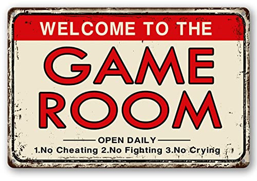 CWEIDP Videospielzimmer-Zubehör und Dekoration, Retro-Arcade-Blechschilder, Billard-Theater-Pulver, Raum-Wanddekoration, Heimspiel-Kunst, Poster, Gamer-Dekorationen, 20,3 x 30,5 cm