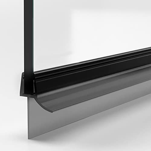 Duschdichtung für Glastüren schwarz I 90cm Duschtürdichtung 6mm 7mm 8mm Glas Bodendichtung I Duschkabinen Dichtungen I Wasserabweisprofil Duschwand gerade I Abdichtung 21mm Gummilippe