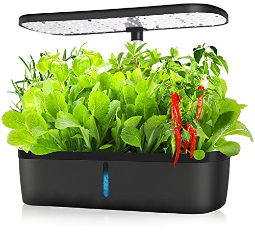 MKNZOME Hydroponic System, 12 Hülsen Indoor Kräutergarten mit Pflanzenlampe für Pflanzenwachstum, Automatisches Keimungs, Höhenverstellba, Smart Garten Anzuchtsystem, ideal für Kräuter & Pflanzen#2
