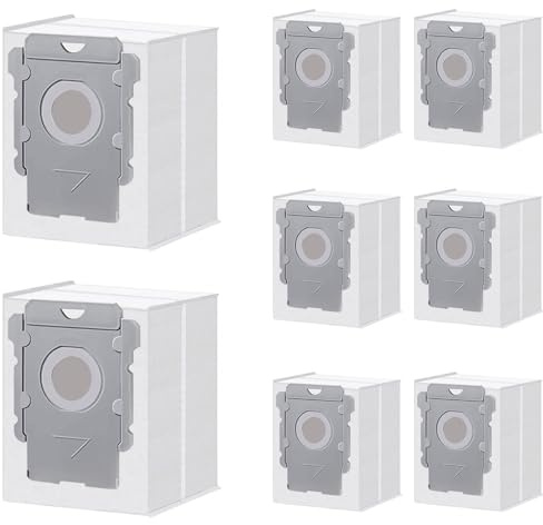 8 Packs Vacuum Bags for iRobot Roomba Clean Base i7, i7+, i8, i8+, i3, i3+, i4, i4+, i5, i5+ i6, i6+, j5, j5+, j6, j6+, j7, j7+, j8, j8+, s9, s9+, j9, j9+ Auto-empty Dirt Disposal Cleaners