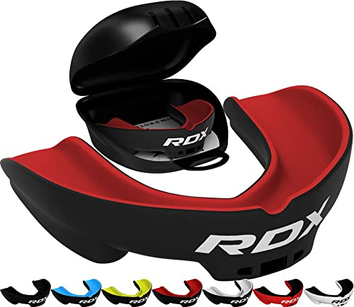 RDX Paradenti Boxe, Paradent per Gli Sport da Unisex Combattimento, Rugby, Football Americano, Kick Boxing, Muay Thai, Karate e MMA, Ideale Facilmente Adattabile con Custodia, Adulti sopra i 12 Anni