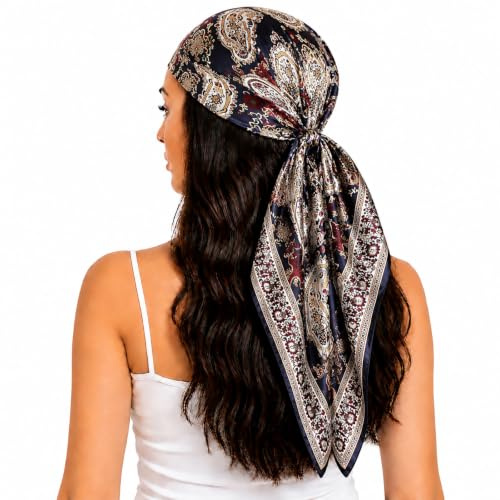 FAIRYGATE Seide Schal Damen Halstücher Seidentuch Schals Halstuch Seidenschal Scarf Bandana Taschentuch Handgelenk Kopftücher Einheitsgröße 78