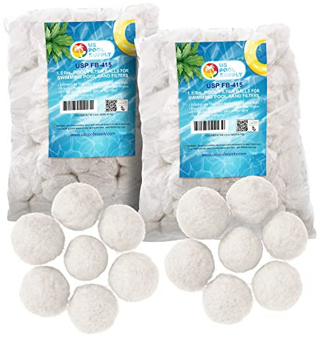 U.S. Pool Supply 1,4 kg Pool-Filterbälle – umweltfreundliche Faserfiltermedien für Schwimmbad-Sandfilter (entspricht 45,4 kg Pool-Filtersand) – höhere und effizientere Filtration Sand Ersatz