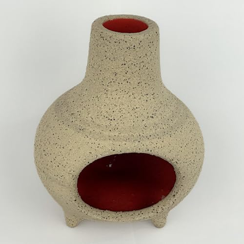 Clay Chiminea, Designed to Bring a Touch of Southwest Tranquility and Charm to Your Zen, Boho, or Yoga Room. Transforming Your Space into a Sanctuary of Relaxation and Peace.