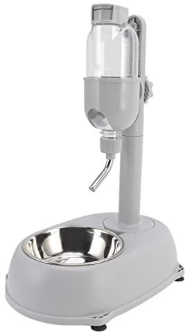 FTVOGUE Stehender Wasserspender für Haustiere, Automatischer Wasserspender für Haustiere, 500 Ml, Wasserflaschenständer für Katzen und Hunde, Multifunktional, Höhenverstellbar,