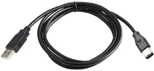 Firewire IEEE 1394 Câble adaptateur mâle 6 broches vers USB 2.0 type mâle pour appareils photo, téléphones portables, lecteurs MP3, PDA, composants et matériel informatiques Noir