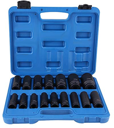 16Pcs 1 Drive Hex Bit Socket Set, Ielzahn Nuss Satz Standard Kit, Molybdenum Steel, Hardened and Tempered, Convenient Storage, Professional Tool, Useful Tool Kit, Doppenset 1/2, Ielzahn Nuss Satz for