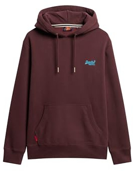 Superdry Herren Essential Hoodie mit Logo Sattes Burgunderrot XL