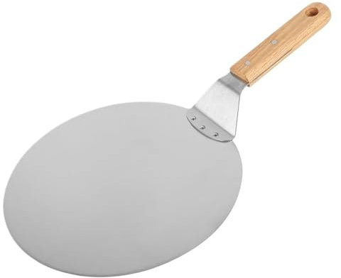 Pala Per Pizza Pala for pizza in metallo antiaderente da 12/10/6,5 pollici con manico in legno, vassoio di trasferimento for sollevare torte, for cuocere pizza e pane fatti in casa Pala Pizza Corta(10