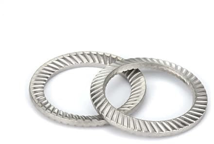 4 pezzi M30 304 rondelle elastiche a forma di disco in acciaio inossidabile, denti bifacciali, rondelle antiscivolo a molla a disco