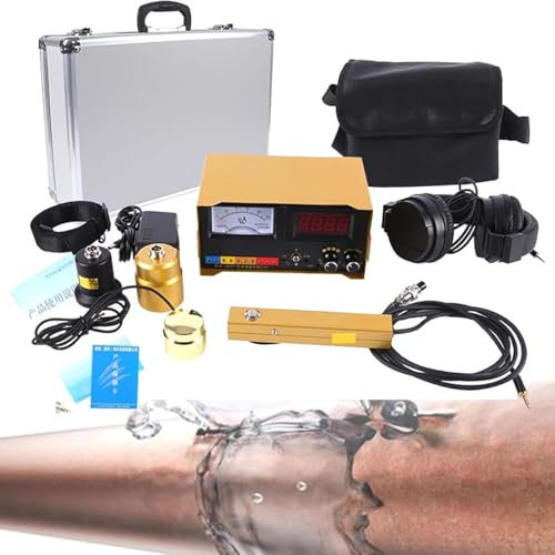 Detector De Fugas De Agua Subterránea, Detector De Fugas De Tuberías De Agua Ajustable De 50-2000 Hz, Sensor Geófono De Fugas De Agua Eléctrico para Interiores Y Exteriores, 4 Marchas Ajustables
