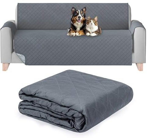 Copridivano 3 Posti con Braccioli Impermeabile e Antiscivolo - Protezione da liquidi e usura Sofa Cover grigio