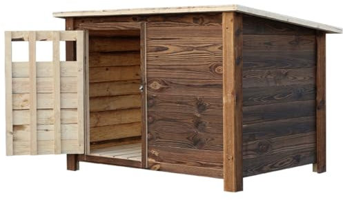 Hundehütte Aus Holz Für Den Außenbereich Für Alle Jahreszeiten Ruhenest Für Kleine Mittelgroße Hunde Haustierhütte Katzenbett Geeignet Haustiere Mit Einem Gewicht Von 10–25 Kg(106*66*62cm)