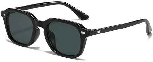 RUNHUIS Retro Quadratische Sonnenbrille, Vintage Rechteck Sonnenbrille für Damen Herren, Klassische Mode Brillen