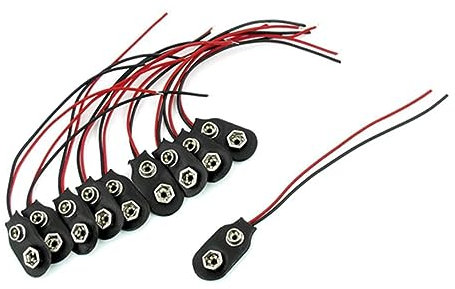 EXCEART 50 Pièces Connecteur De Batterie 9v avec Fils Clips De Connecteur pour Expérience Étudiante Et Équipement Divers