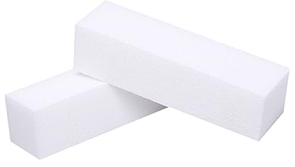 Bloque 12 Piezas de Esponja Blanco para Lijar Uñas para Manicura | Pulido de Cuatro Caras, Lavable y Ligero, Uso Doméstico y Profesional, para Mujer y Técnicos
