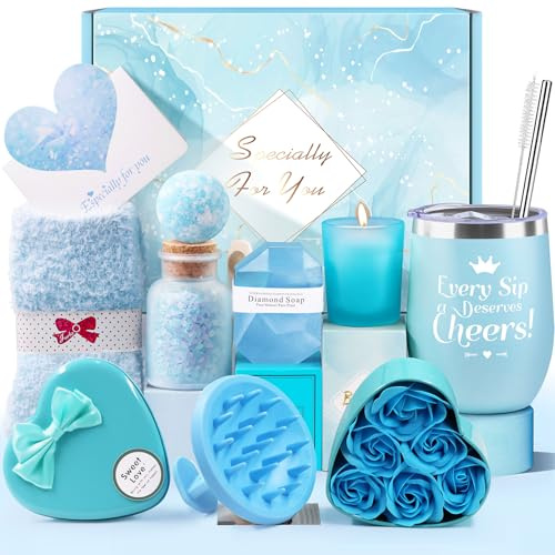 LIVEHITOP Cadeau Femme, Cadeau Anniversaire Femme Soeur Maman Collegue | Maitresse Amie Personnalisé 10PCS Inclus Mug Isotherme Noël, Fete des Meres, Saint-Valentin